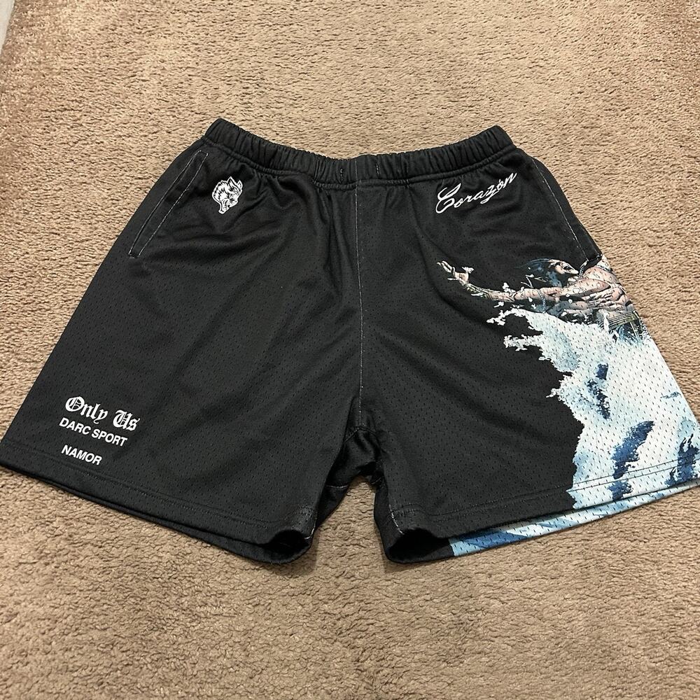 Darc Sport x Marvel Corazon Namor Mesh Shorts Black Size M *NO DRAWSTRING
